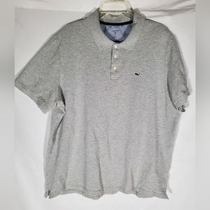 VINEYARD VINES GRAY POLO GOLF WHALE LOGO SHIRT SHORT SLEEVE SHIRT MENS XL